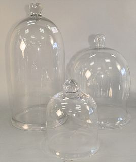 Three Glass Bell Shaped Domes
small, medium and large
heights: 9", 14" and 20"
Provenance: Thirty-five year collection of Dana Cooley, Old Lyme, Conne