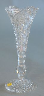 Hawkes Cut Glass Trumpet Vase
signed on base 
height 12 inches
Provenance: The Estate of Ed Brenner, Short Hills, New Jersey