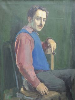 Arthur Woelfle (American, 1873 - 1936)
portrait of Harold Putnam Browne
oil on canvas
signed lower left Arthur Woelfle
height 40 inches, width 30 inch