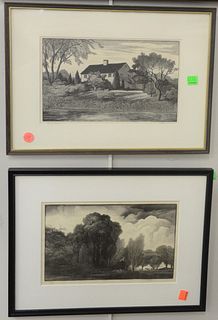Four Thomas Nason (1889 - 1971) Wood Engravings and Etchings
to include "Tautem Farm"; lake shore; farm scape and farm barn
largest sight size: 10 1/2