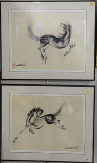 Pair of Chiura Obata Framed Ink Washes
horses
each signed in ink along with artists chop mark
sight size: 14 1/4" x 18 1/2"