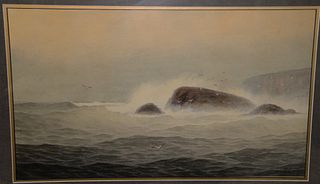 George Essig (American, 1838 - 1926)
"Ocean Spray"
watercolor on paper
signed lower right: Geo. E. Essig
sight size: 15" x 26"
Provenance: Matthes-The