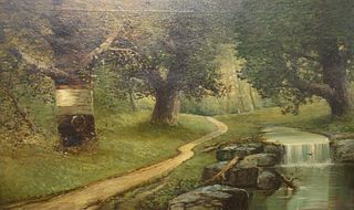 American School (20th Century)
"Brook in the Park"
oil on canvas
unsigned
22" x 36"
Provenance: Matthes-Theriault Collection, Woodbridge, Connecticut