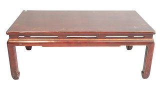 Asian Style Lacquered Coffee Table
height 18 inches, top 23 1/2" x 47"