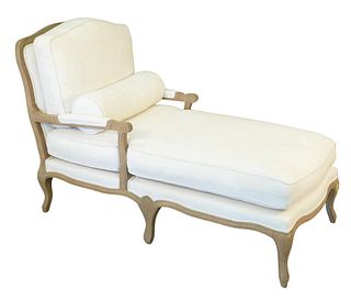 Restoration Hardware Louis IV Style White Upholstered Chaise Lounge
length 54 inches wd 27-1/2 inches