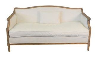 Restoration Hardware Continental Style White Upholstered Loveseat
length 63"