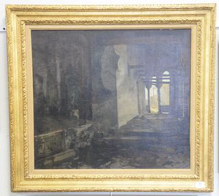 Unknown Artist
interior scene
oil on canvas
possibly signed lower left
23" x 26"
Provenance: Thirty-five year collection of Dana Cooley, Old Lyme, Con