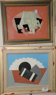 Two Framed Abstracts by Earl Horter (American, 1881 - 1940)
to include "Abstract, 1932", oil on board
signed and dated with Barone Gallery label verso