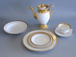 Rosenthal Aida Dinnerware Set
mostly setting for twelve along with serving bowls and small platters, teapot and demitasse cups
diameter 10 1/2 inches