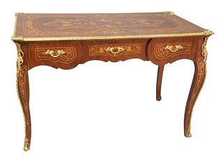 Louis XV Style Writing Desk
with inlaid top
height 32 inches, top 28" x 50"