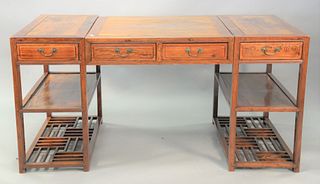 Chinese Style Desk
in three parts
height 32 inches, top 32" x 64 1/2"