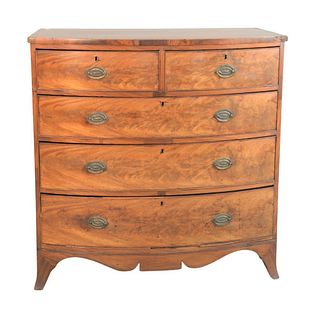 George IV Mahogany Chest
c. 1800
two over three drawer on French feet
height 42 1/2 inches, width 42 inches