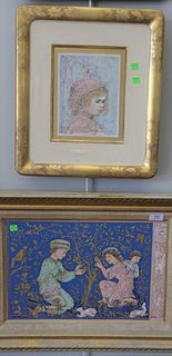 Group of Three Edna Hibel (American, 1917 - 2015) 
lithographs on porcelain of Russian family
Each signed and numbered along the lower edge
13" x 10 1