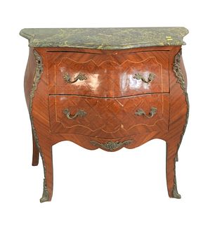 French Marble Top two drawer chest, height 29 inches, width 33 inches