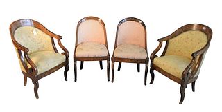 Set of Four Rosewood Inlaid Chairs
two gentlemen's and two ladies
height 33 inches