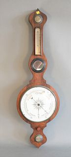 Mahogany Barometer with porcelain dial
