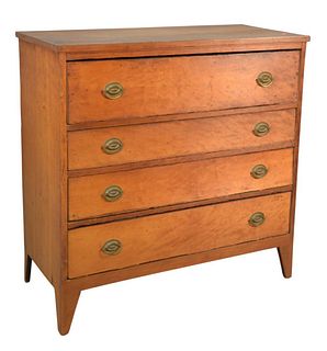 Federal Cherry Four Door Chest Circa 1800
height 43 inches, width 43 1/2 inches