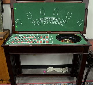 Roulette Table with Blackjack Top
height 34.5 inches, top: 21" x 47"