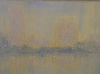 Johann Berthelsen (American/Danish, 1883-1972)
Abstract Cityscape
pastel on paper
Signed faintly lower right
sight size: 12" x 15 1/2"
Provenance: Fro
