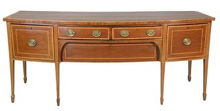 George IV Mahogany Sideboard
with five drawers and banded inlaid top and front
height 35 inches, width 84 inches