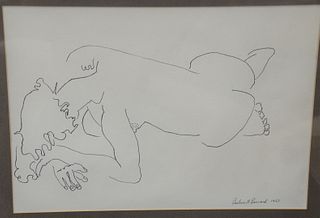 Beatrice Bernardi (American, 1901 - 1991)
female figure, 1968
ink on paper
signed and dated lower right: Beatrice Bernardi 1968
13 3/4" x 19 1/2" (sig