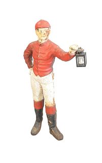 Iron Lawn Jockey
height 37 1/2 inches
Provenance: Thirty-five year collection of Dana Cooley, Old Lyme, Connecticut