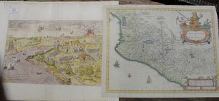 Two Hand-Colored Engravings
to include Nova Hispania Et Novagalicia
hand colored map
sheet size: 16 1/2" x 21"
along with Bologna in Francia battle la