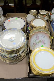 Large Group of mismatched Porcelain China
to include Lenox "The Autumn"; Coal Port plates; six French scalloped-edge plates; Lenox "Barday" partial se