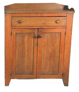 Primitive Cupboard 
having one drawer over two doors
height 49 inches, width 4 inches