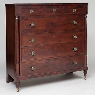 Federal Mahogany Tall Chest of Drawers, Possibly Albany County, NY