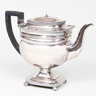 Sheffield Plate Teapot with Hinged Cover