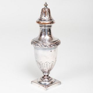 Silver Plate Sugar Caster with Moulded Palm Leaves
