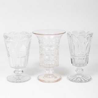 Three Cut Glass Celery Vases