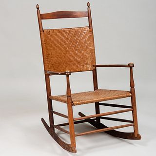 Shaker No. 7 Taped Back Stained Wood Rocking Chair