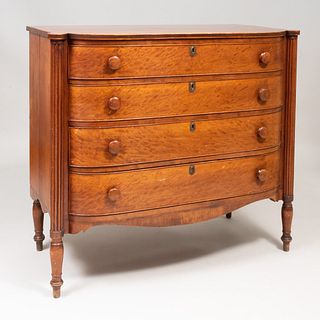 Federal Mahogany Bow-Fronted Chest of Drawers