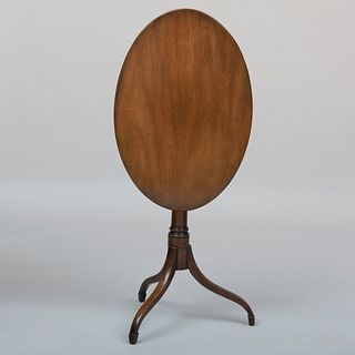 Federal Style Mahogany Oval Tilt-Top Table, Kittinger