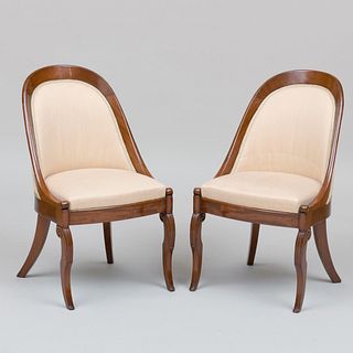Pair of Mahogany Child's Gondole Chairs