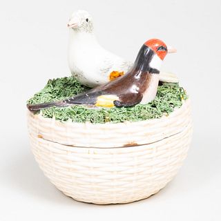 Hochst Porcelain Bird Nest Form Box and Cover