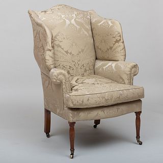 Federal Carved Mahogany Wing Chair