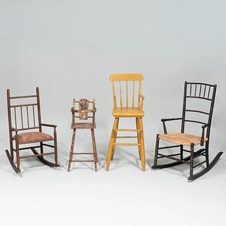 Group of Four Child's Chairs