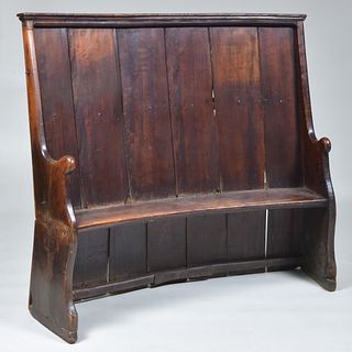 English Stained Oak and Elm Settle