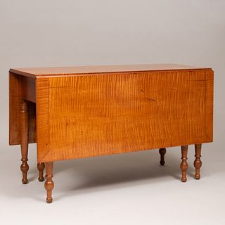 Federal Tiger Maple Drop Leaf Table, New England