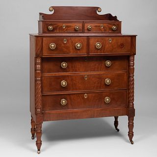 Late Federal Carved Mahogany Chest of Drawers