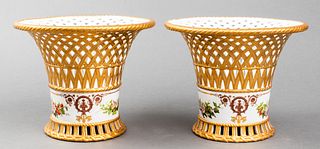 Sèvres Reticulated Porcelain Centerpieces, Pair
