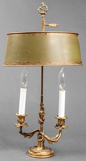 Louis XV Style Green Bouillotte Lamp
