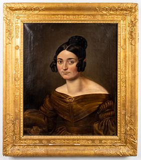 American School Portrait of a Lady, 19th C.