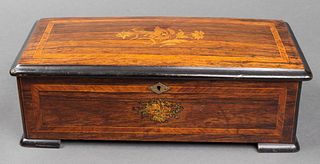 Swiss Cylinder "6-Airs" Music Box with Marquetry