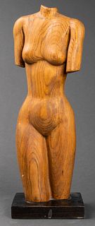 Edward Armen Stasack "Torso" Carved Wood Sculpture
