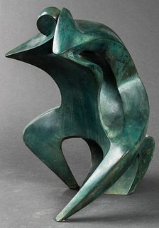 Haim Azuz Modern Bronze Figural Sculpture