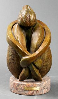 Ruth Lee Levanthal "Meditation" Bronze Sculpture